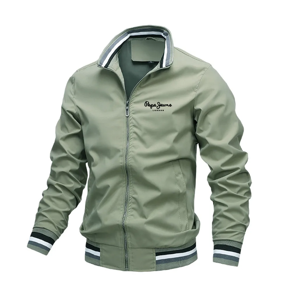 Autumn and Winter Men's Stand Collar Casual Zipper Jacket Outdoor Sports Coat Windbreaker Jacket for Men Waterproof Bomber - Image 4