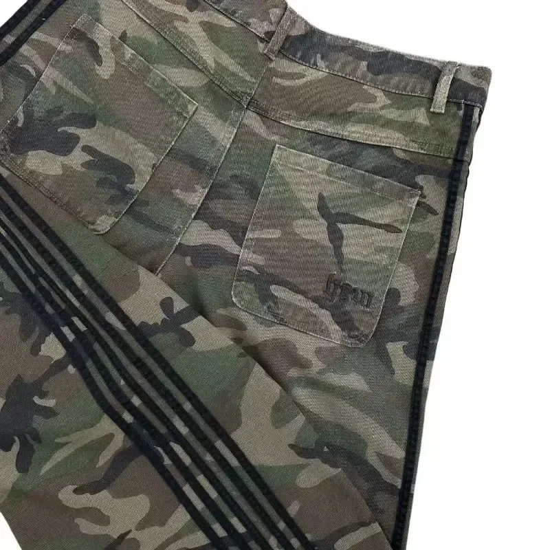 Men's pants camouflage sweatpants retro trend classic women's pants oversized loose wide-legged pants street versatile jeans - Image 3
