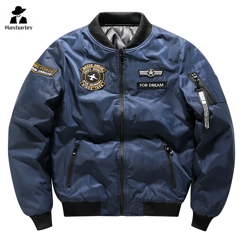 Vintage Baseball Jacket Mens 2025 Fashion Thickened Warm Padded Coat - Image 7