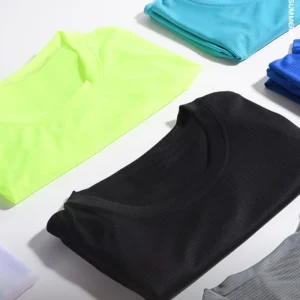 Alternative view of Summer Mens Quick Dry Running Bodybuilding Shirts Sport Gym t Shirt Men Short Sleeve Fitness Tops Oversized t-Shirt Jersey