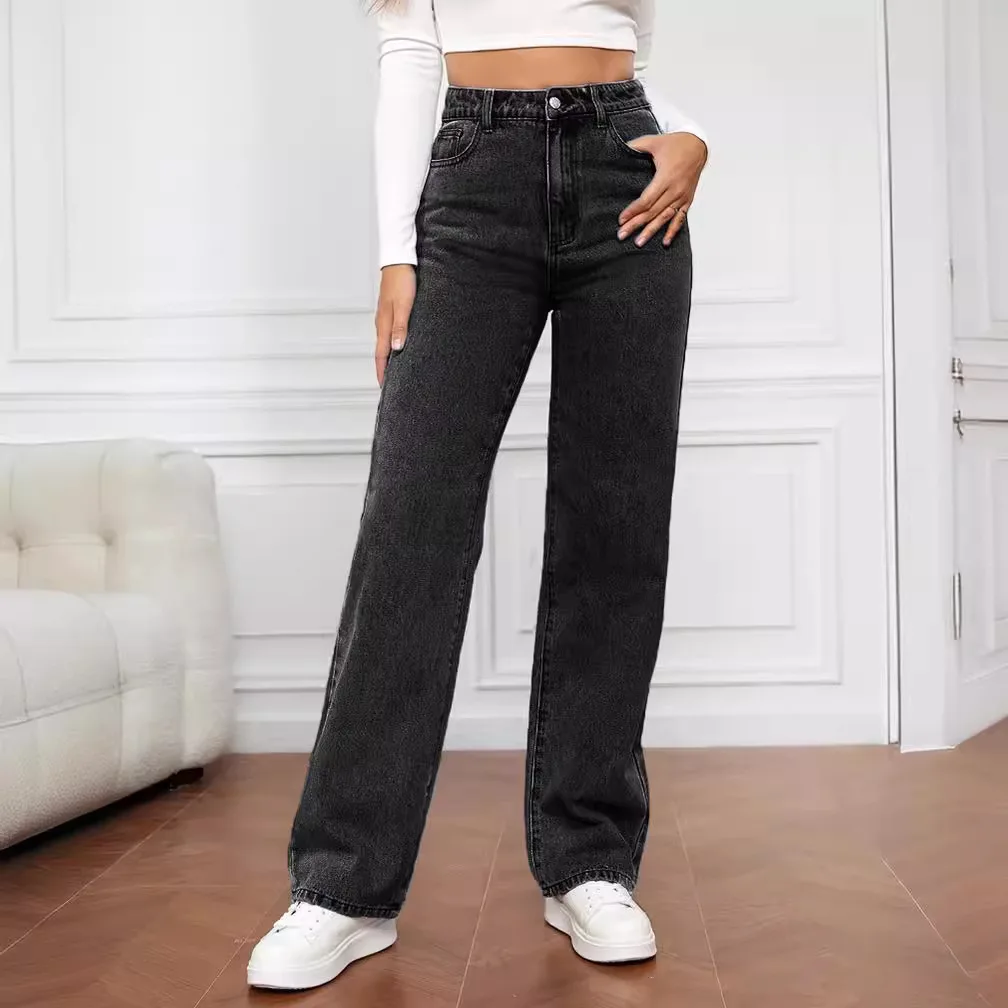 jeans women y2k High street baggy straight pants High waisted - Image 8