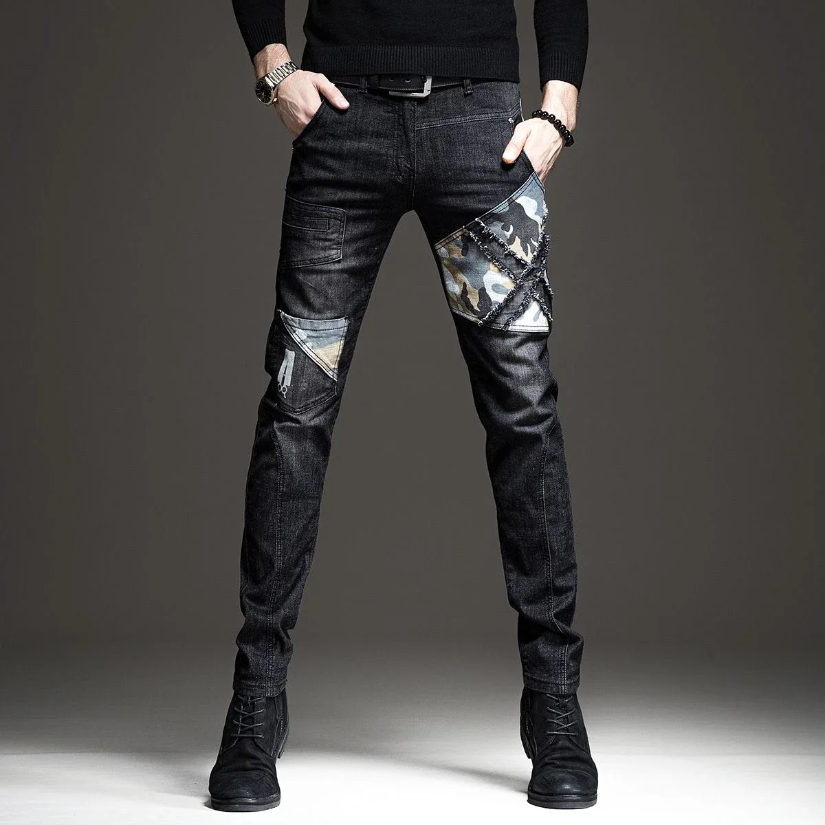 Trousers Jeans for Work Wear White Men Man Cowboy Pants with Print Y2k Vintage Xs Washed 2025 Trend Goth Classic Luxury Retro - Image 2