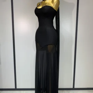 Alternative view of Sexy Strapless Long Bandage Dress Black Elegant Women