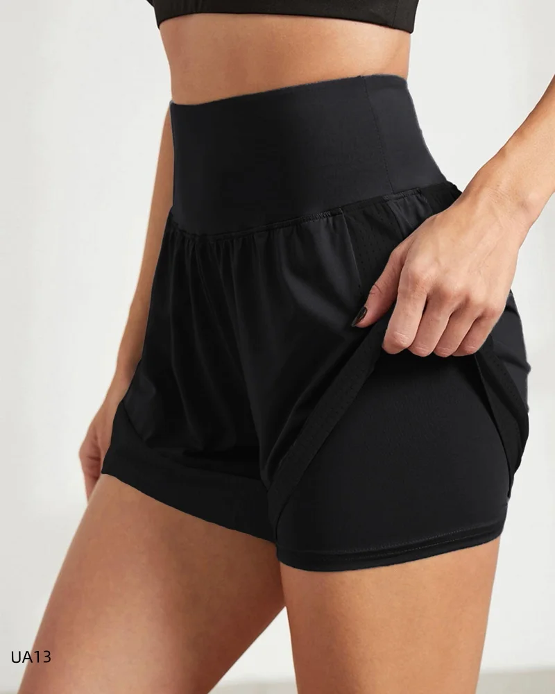 Women's sports shorts, sportswear, double-layer running shorts, 2-in-1 beach shorts, summer gym fitness training, jogging shorts - Image 3