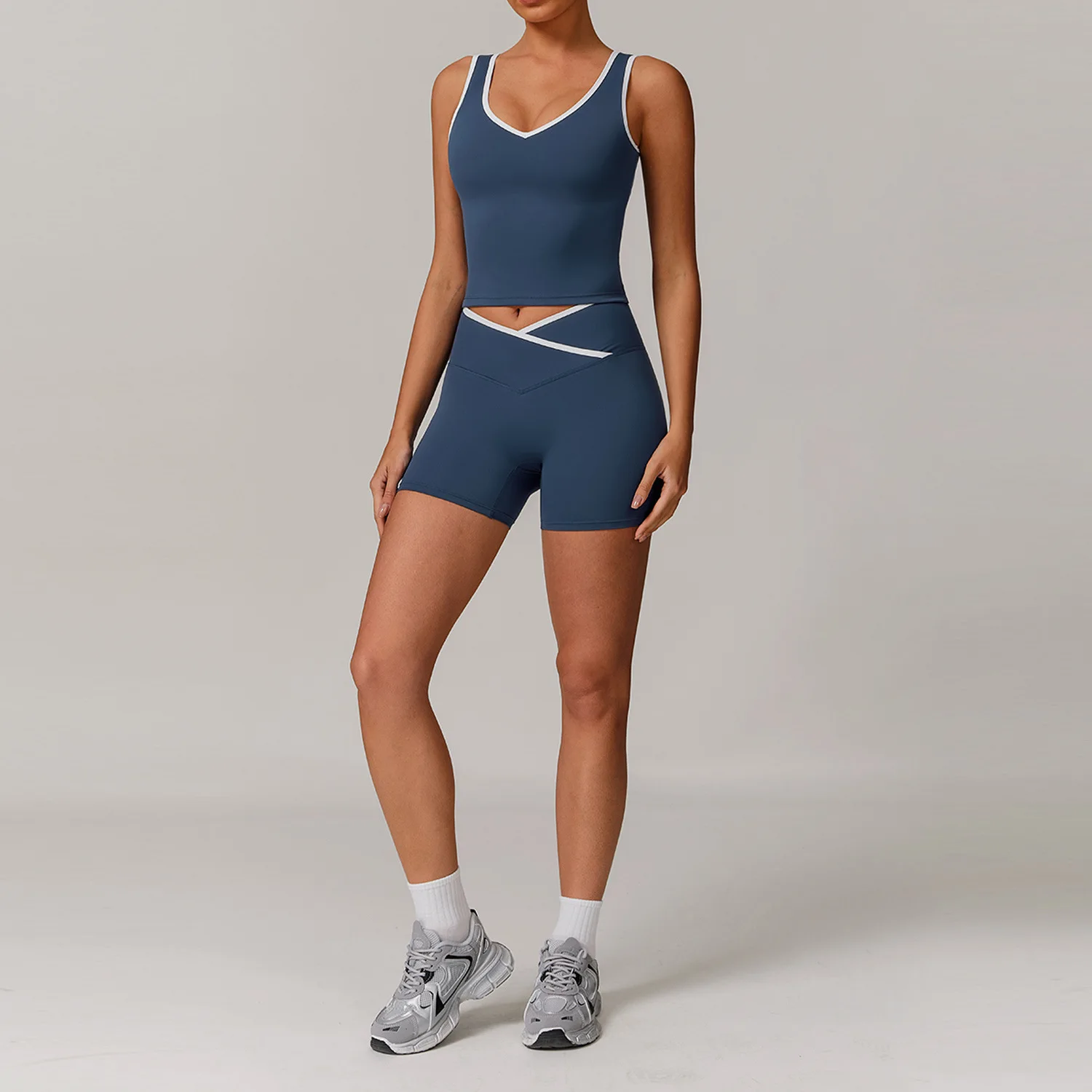 Women Gym Clothes Yoga Suits High Waist Two Piece Set Gym Leggings Yoga Sportswear Fitness Vest Crop Top Tracksuits Sports Bra - Image 20