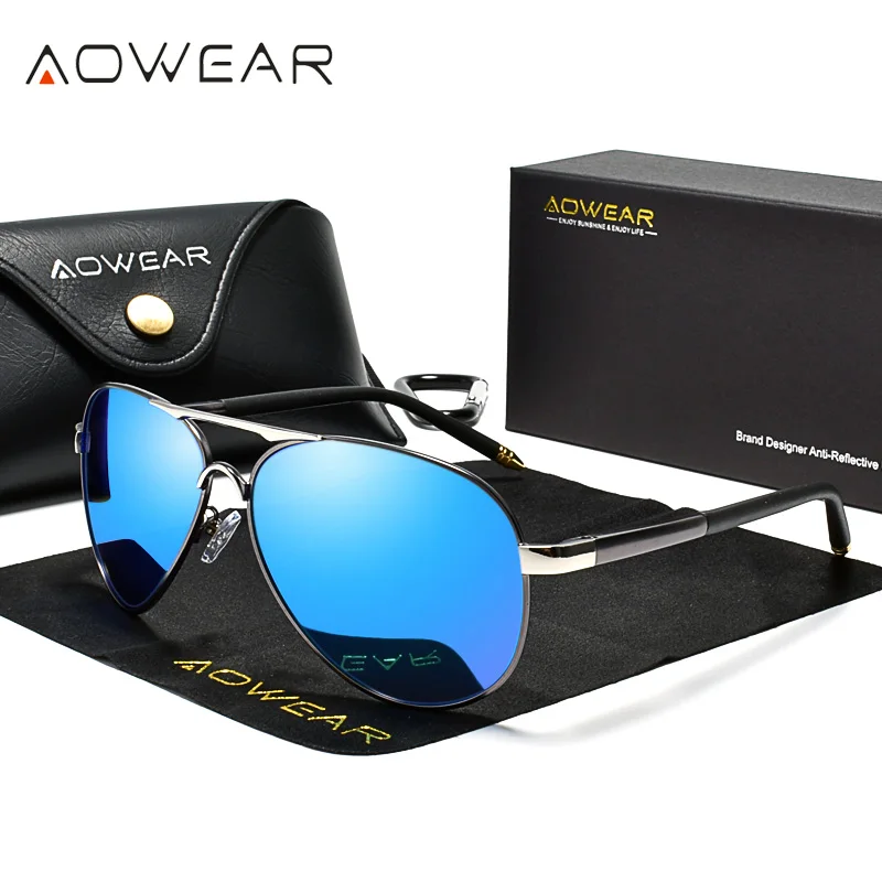 AOWEAR Men's Aviation Sunglasses Men Polarized Mirror Sunglass for Man HD Driving Pilot Sun Glasses lunettes de soleil homme - Image 7