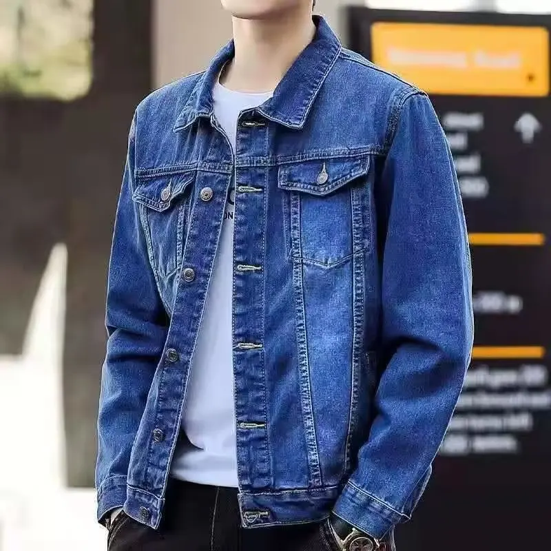 Men's Autumn All-Matching Jeans Jacket Loose Tooling Casual Denim Jacket Men Jeans Men's Clothing Coats man jackets - Image 7