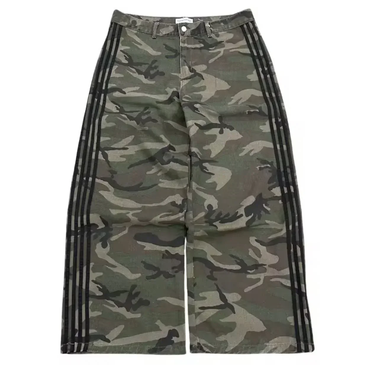 Men's pants camouflage sweatpants retro trend classic women's pants oversized loose wide-legged pants street versatile jeans - Image 6