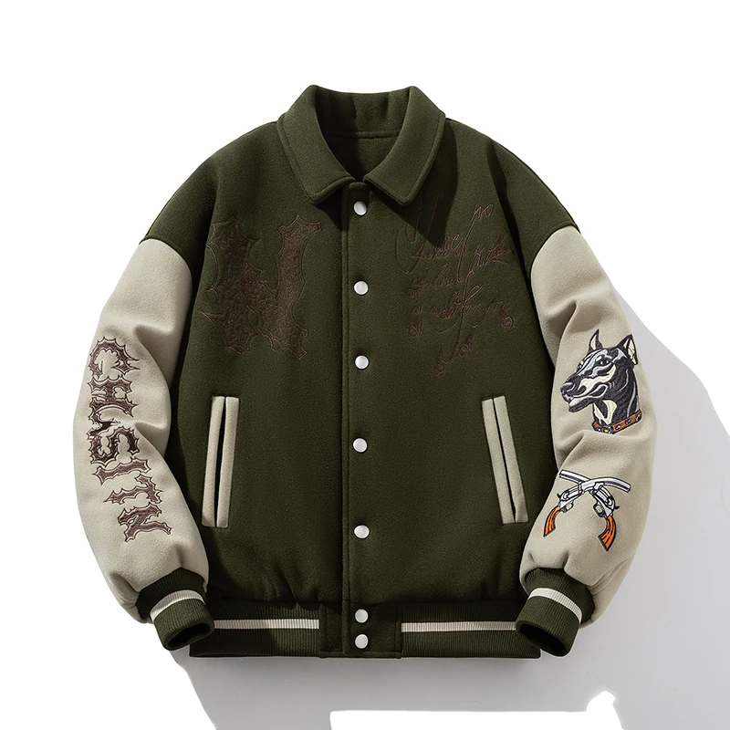 Man Baseball Jacket Winter Letter Embroidery Varsity Jacket Women American Vintage Coat Warm Fashion Hip Hop Original Original - Image 7