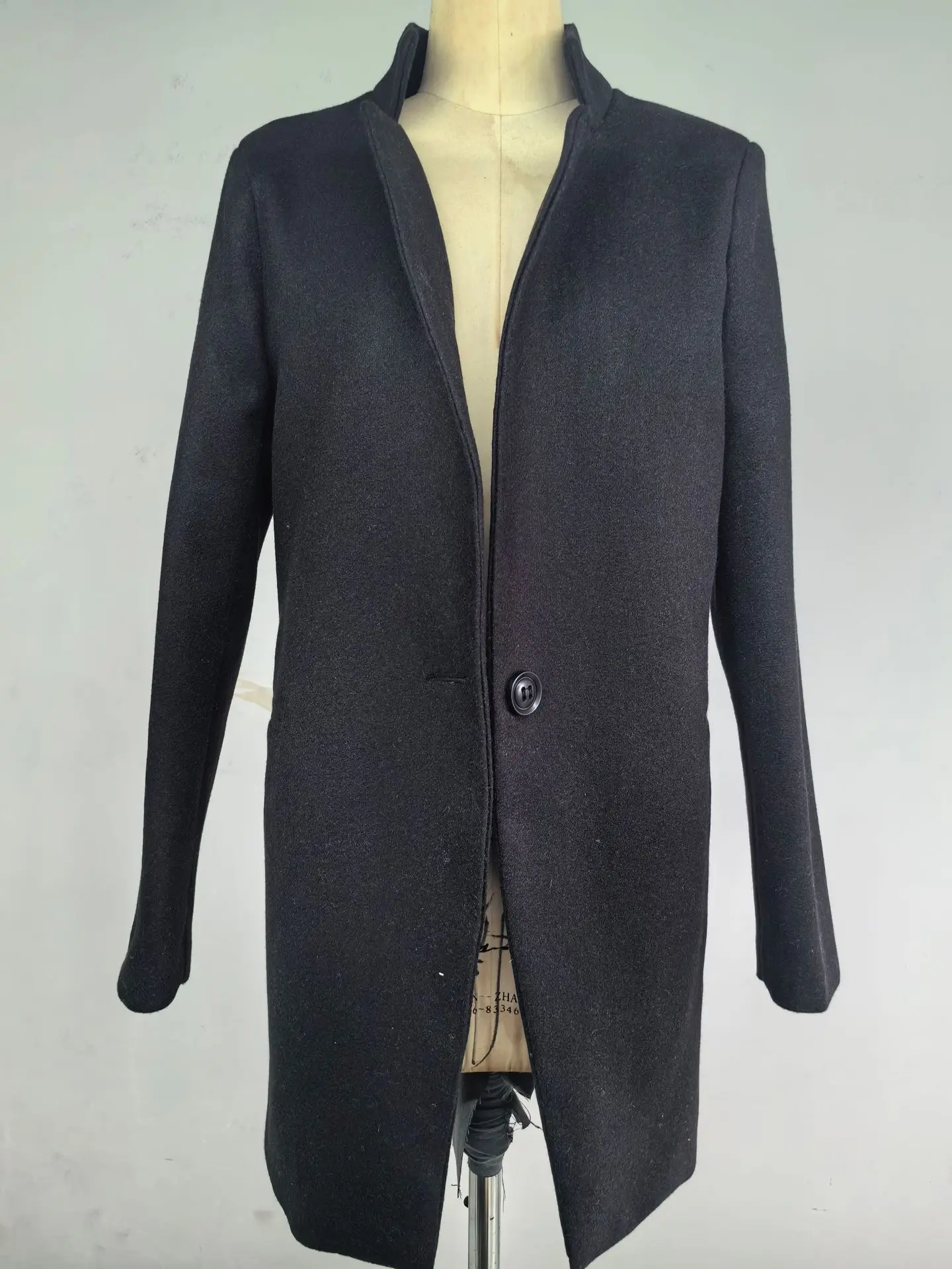 Women's Woolen Coat Arrive European Female Spring European Leg Houndstooth Windbreaker Jacket Plus Size Long Winter Coat - Image 6