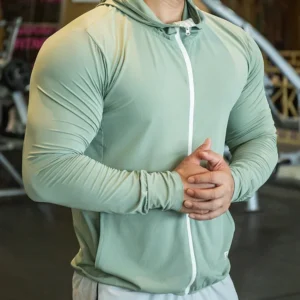 Alternative view of Mens Fitness Tracksuit Running Sport Hoodie Gym Joggers Hooded Outdoor Workout Shirts Tops Clothing Muscle Training Sweatshirt