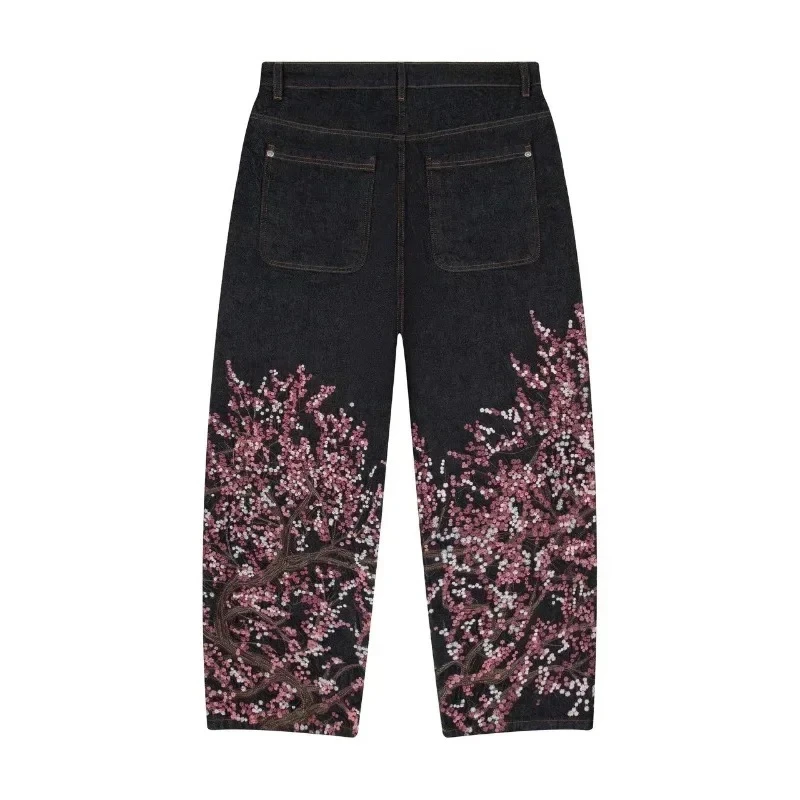 Y2K Baggy jeans washed Embroidery Flower Woman Harajuku streetwear American Vintage Gothic Casual Pants Men Women wide leg pants - Image 10