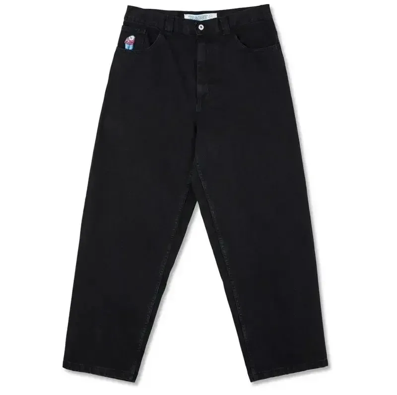 Hip Hop Retro Blue Cartoon Embroidery Jeans for men Gothic Baggy Streetwear Polar Big Boy Jeans Mens Fashion Wide Leg Trouser - Image 2