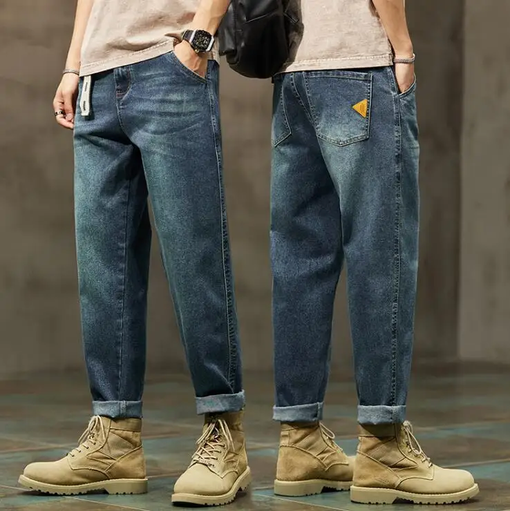Jeans For Men Baggy Pants Loose Harem Pants Men Fashion Clothes Pockets Patchwork Denim Trousers Size 28-36 - Image 3