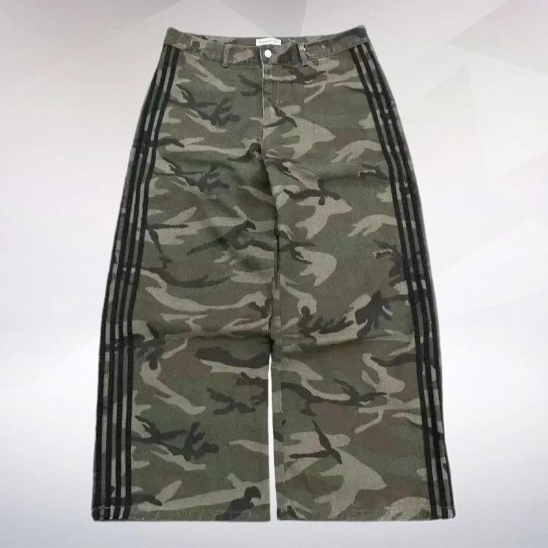 Men's pants camouflage sweatpants retro trend classic women's pants oversized loose wide-legged pants street versatile jeans