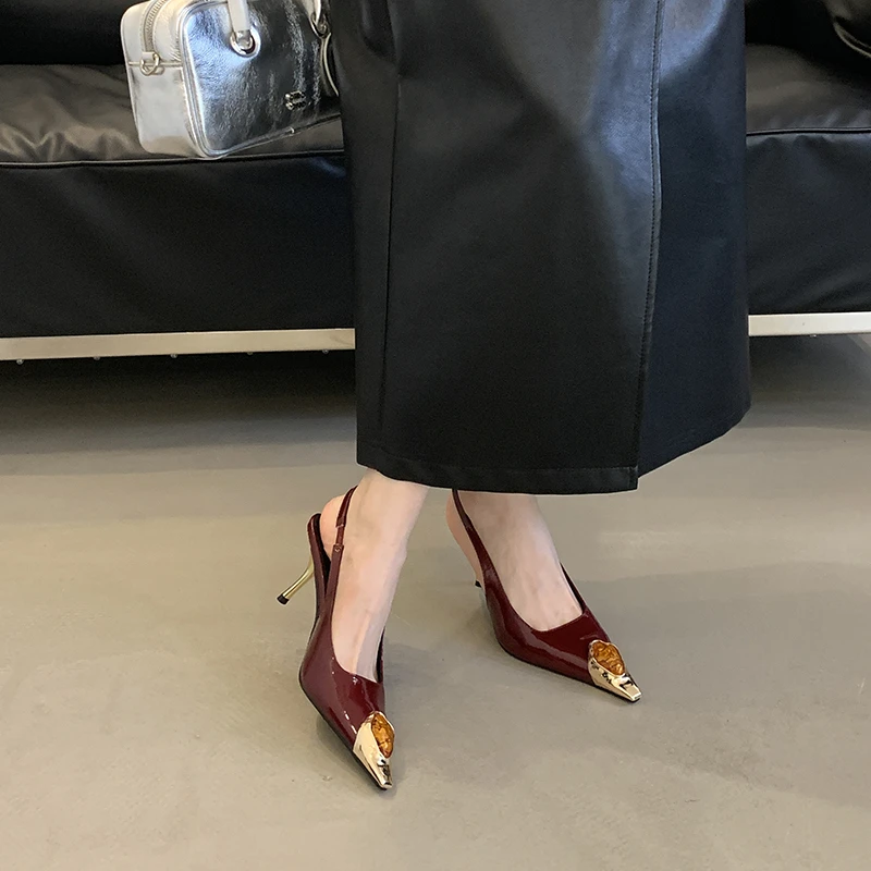 Sexy Women's High Heels Mules Pointed Dress Women's Shoes - Image 5