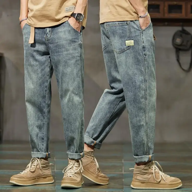 Jeans For Men Baggy Pants Loose Harem Pants Men Fashion Clothes Pockets Patchwork Denim Trousers Size 28-36 - Image 7