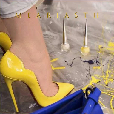 12cm Heels Women Patent Leather High Thin Heel Shoes - Image 6