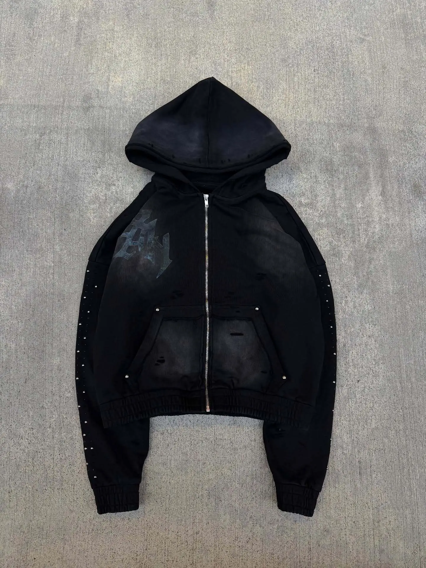 2026 New Personalized Rhinestone Hoodie Retro Street Fashion Long Sleeve Pullover Loose Versatile Casual Outerwear - Image 6