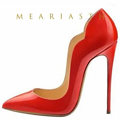 12cm Heels Women Patent Leather High Thin Heel Shoes - Image 24