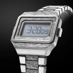 Fashion LED Digital Watch for Men Retro Simple Style Electronic Wristwatch with Stainless Steel Strap Luminous Backlight 0325