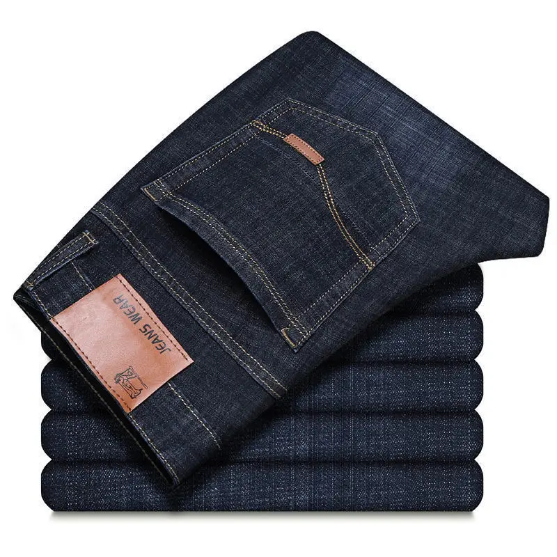 Men Fashion Straight Jeans Men 2025 New Stretch Slim Fit Pants Comfortable Soft Business Denim Trousers Male Brand Clothing - Image 4