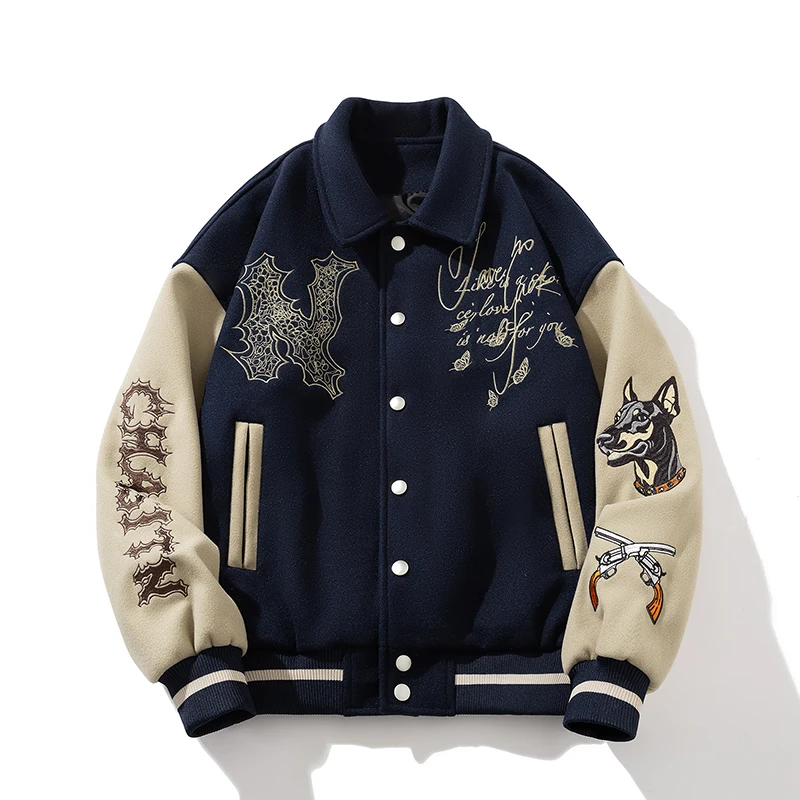 Man Baseball Jacket Winter Letter Embroidery Varsity Jacket Women American Vintage Coat Warm Fashion Hip Hop Original Original - Image 8