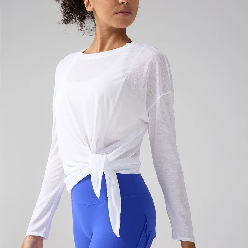 Gym Sports Tops Workout T-shirts Women Yoga Clothing Running Loose Slim Quick Dry Training Long Sleeve Blouse Fitness Tops👚 - Image 6