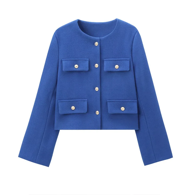 2025 New Woman Jackets Outerwears Long Sleeve Cropped Fashion Jacket for Women Button Short Coats Elegant Women's Coat - Image 14