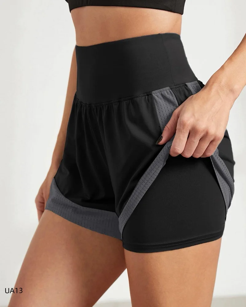 Women's sports shorts, sportswear, double-layer running shorts, 2-in-1 beach shorts, summer gym fitness training, jogging shorts - Image 6