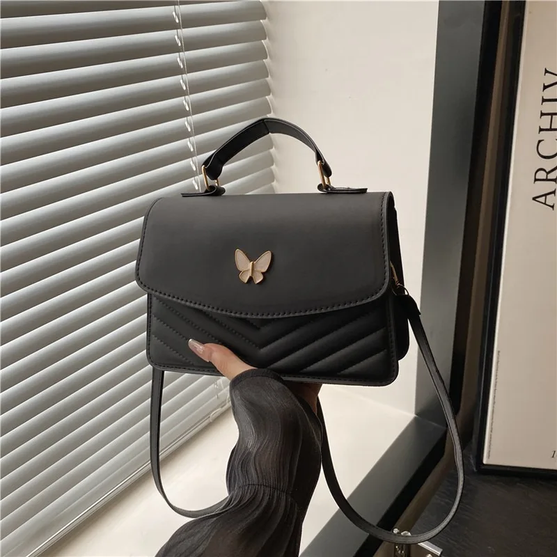 Lucky butterfly bag women's new fashion solid color simple texture trend - Image 2