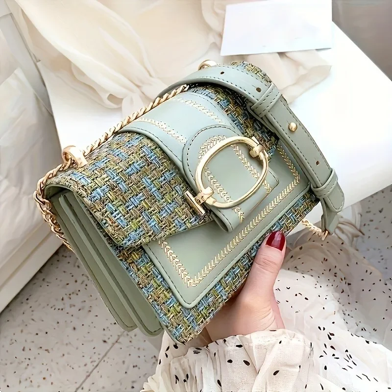 Crossbody Bag with Adjustable Strap, Fashionable Buckle Closure