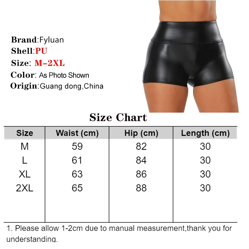 Women's High Waist PU Pants, Elastic Slim Leggings,High Waist Hip Lift Leather Pants, Dance Clubwear Tight Clubwear Mini Shorts - Image 5