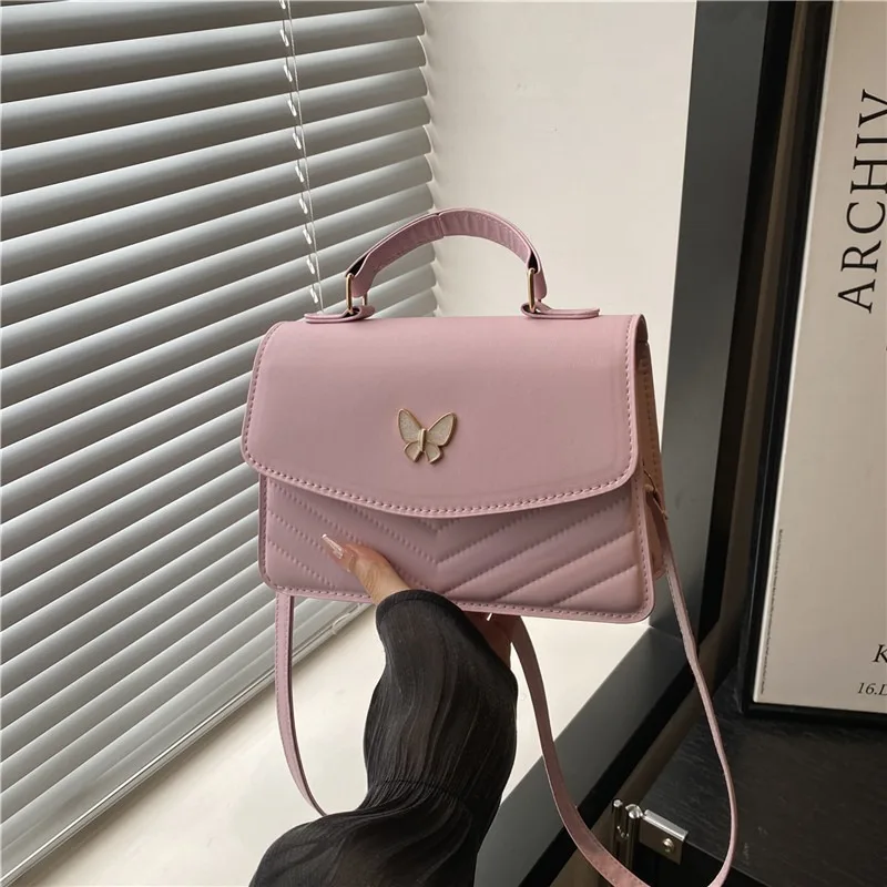 Lucky butterfly bag women's new fashion solid color simple texture trend - Image 3