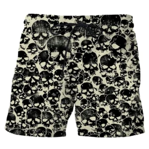 Men's Hawaiian Swim Trunks 3D Skull Print Beach Shorts Quick Dry Outdoor Leisure Sports Shorts Swimwear Fashion Men's Shorts