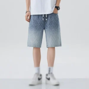 Men's Shorts Jeans Blue Denim Baggy Harajuku Pants Streetwear Y2k Unisex Oversize Korean Fashion Vintage Summer Clothes