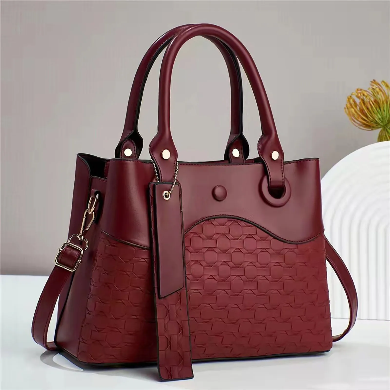 Tote Bag for Women Retro Handbag Simple And Atmospheric Single Shoulder Bag - Image 7