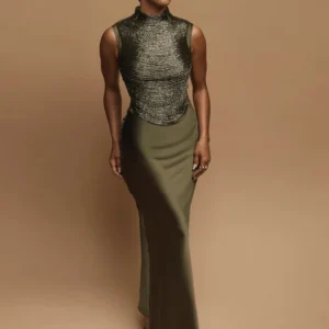 Alternative view of Summer Fashion Holiday Outfit Sexy O-neck Sleeveless Top and Long Skirt Two Piece