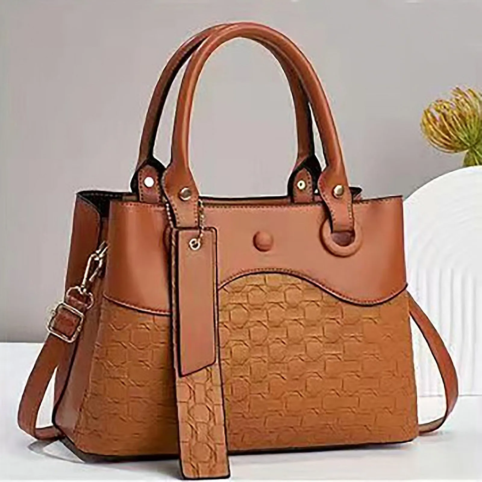 Tote Bag for Women Retro Handbag Simple And Atmospheric Single Shoulder Bag - Image 9