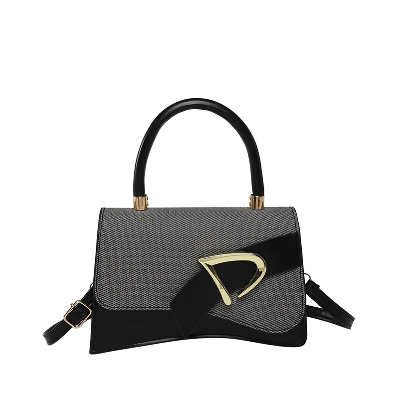 Women's Bags, Hand-held Spliced Contrasting Crossbody Bag Fashion - Image 11