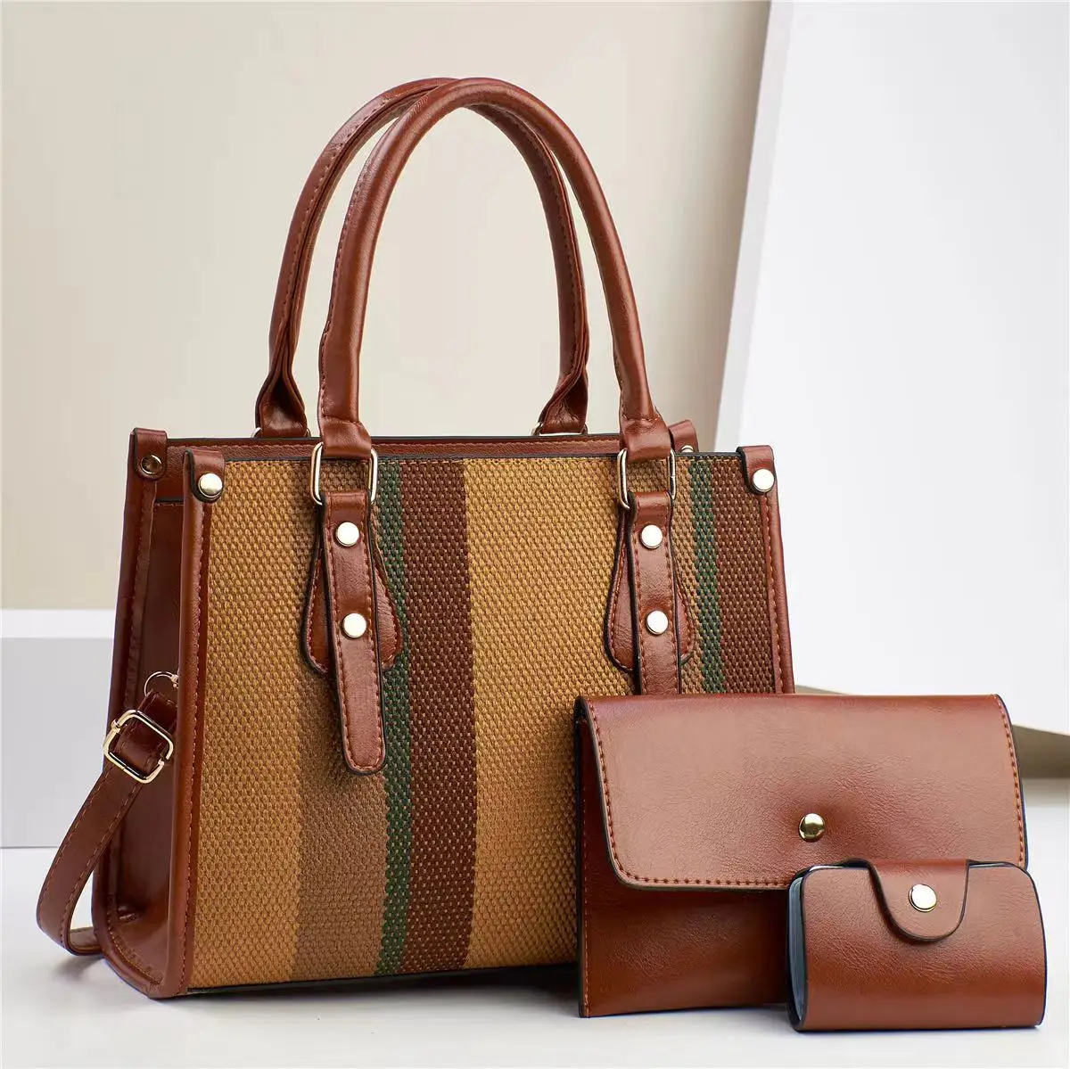 3Piece Set Women's Versatile Handbag Elegant Classic Designer Trendy Crossbody Bag Handbag Leisure Women Shoulder Tote Bags - Image 10