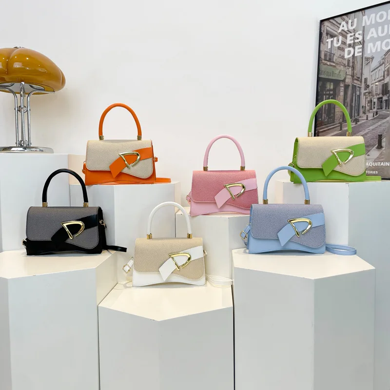 Women's Bags, Hand-held Spliced Contrasting Crossbody Bag Fashion - Image 3