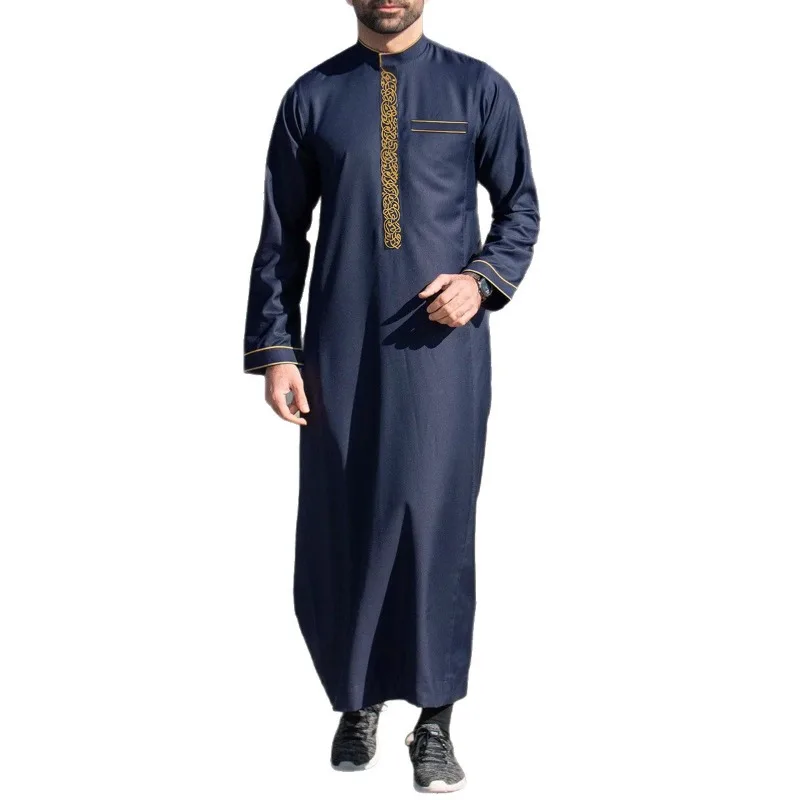 Men Clothing Muslim Fashion Abaya Long Sleeve - Image 4