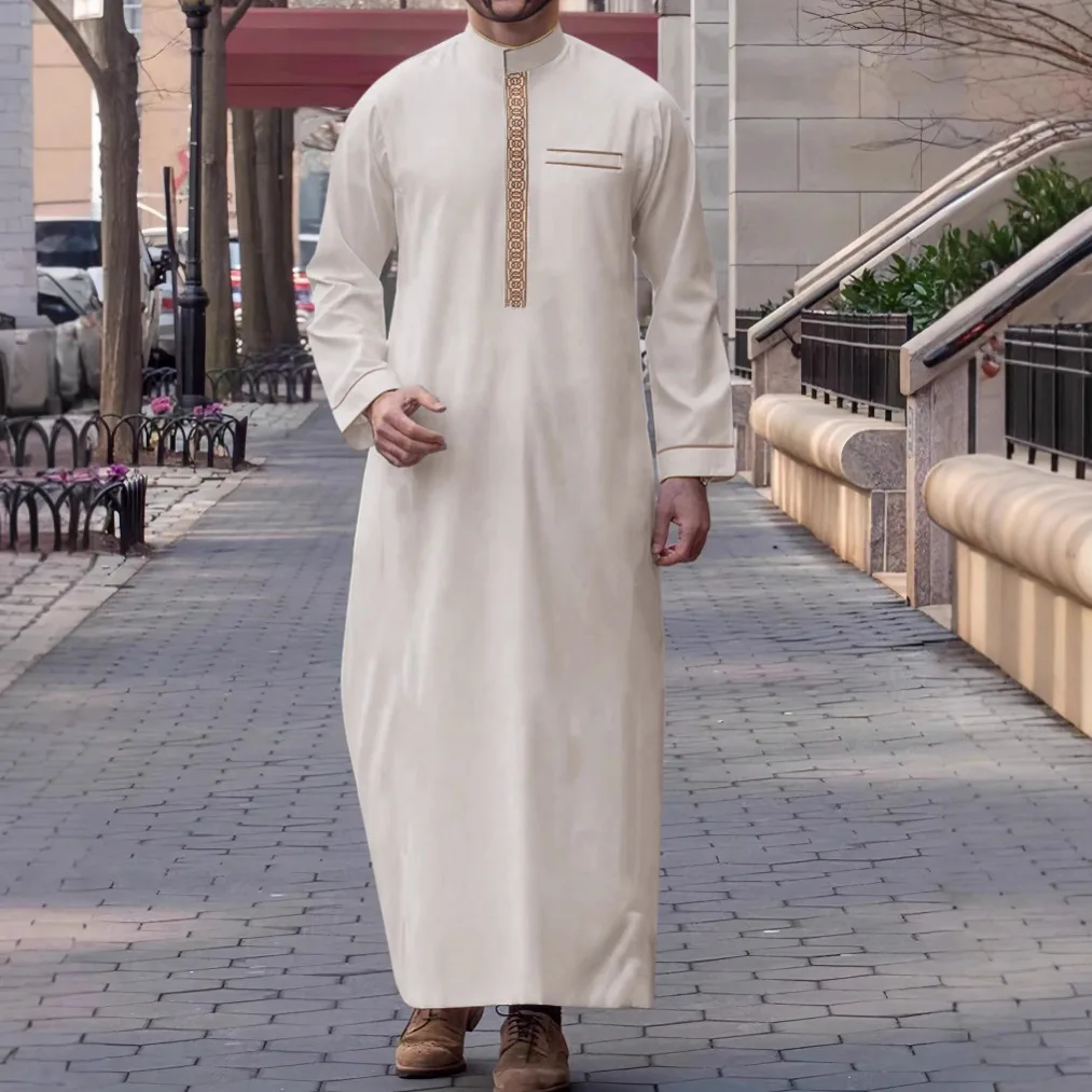 Men Clothing Muslim Fashion Abaya Long Sleeve - Image 9