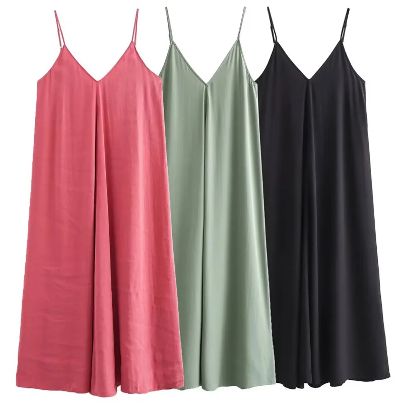 Dress Summer Green Red Black Dress Casual V-Neck Backless Long Dresses Sleeveless Vestidos Resort Dresses - Image 2