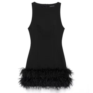 Alternative view of HXAO Womens Dresses Feather Black Dresses Women Sleeveless Short Dresses