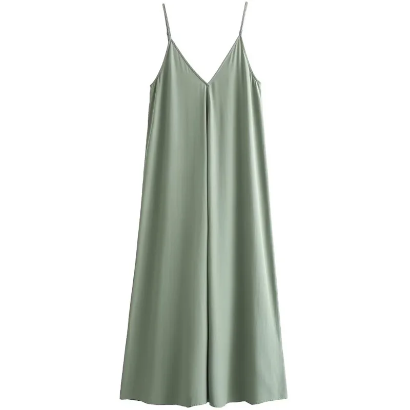 Dress Summer Green Red Black Dress Casual V-Neck Backless Long Dresses Sleeveless Vestidos Resort Dresses - Image 8